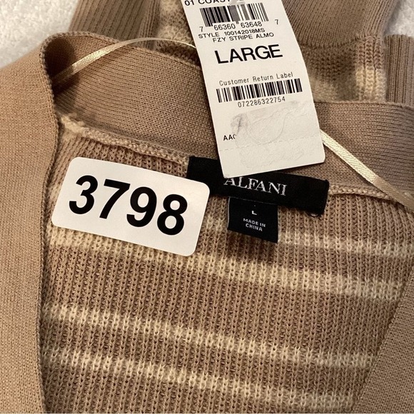 Alfani Striped Button-Front Cardigan, MultiColor, Size L Westcoast - Picture 4 of 6